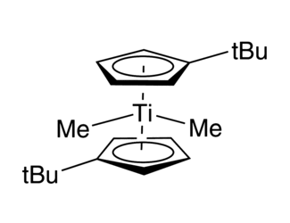 Dimethylbis(tert-butylcyclopentadienyl)titanium (IV) Chemical Structure